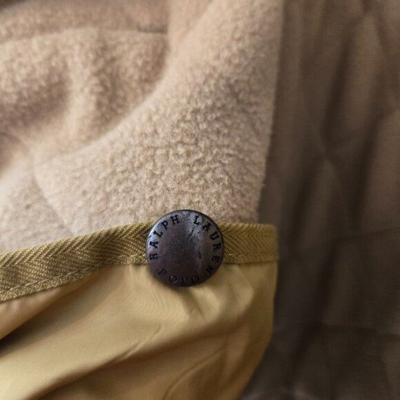 Vintage Polo Ralph Lauren Jacket Mens XL Tan Quilted Insulated Fleece Lined - Picture 10 of 16
